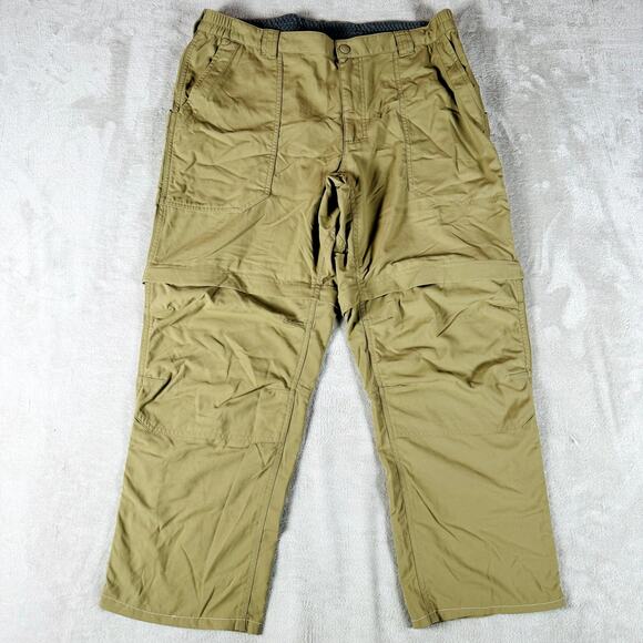 LL Bean Pants Men Large 36x26 Tan Water Resistant Cresta Zip Off‎ Outdoor Hiking - Picture 1 of 13